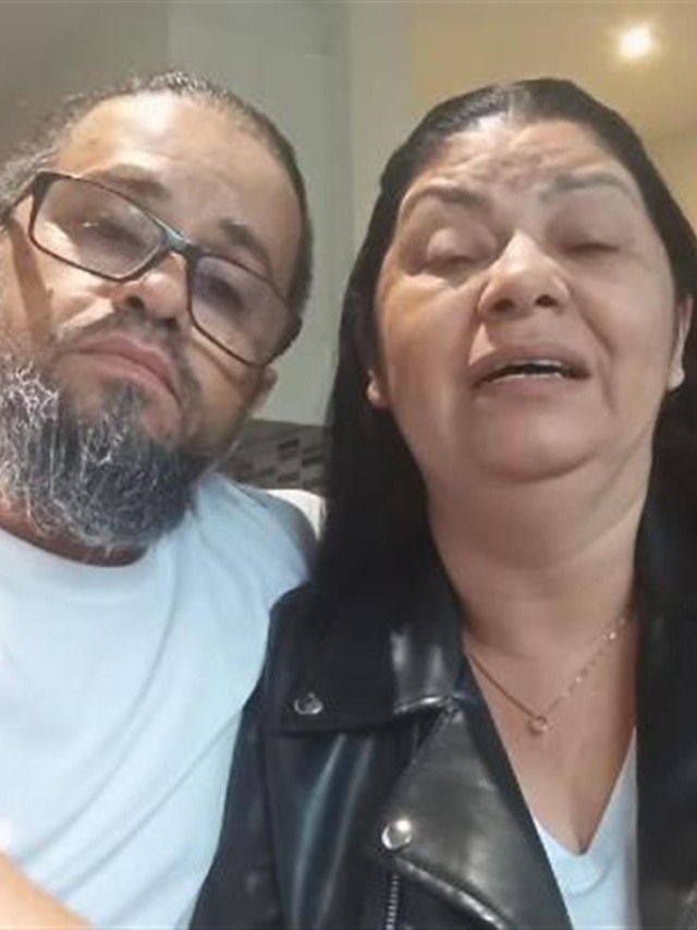 Cassia e o marido, Chesma, durante gravação de mensagem na Bélgica – Reprodução