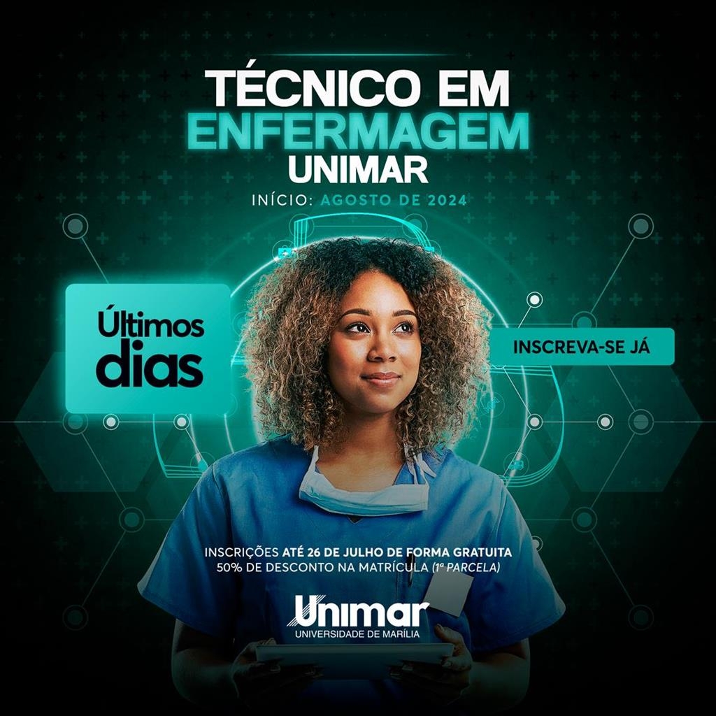 Curso Técnico em Enfermagem da Unimar faz últimos dias para inscrições Curso Técnico em Enfermagem da Unimar faz últimos dias para inscrições